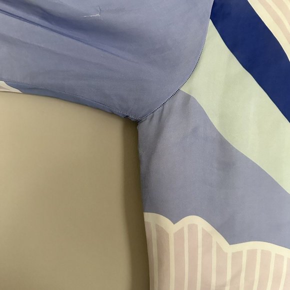 Vintage blue white dress size M Silk Fibre - Picture 7 of 9